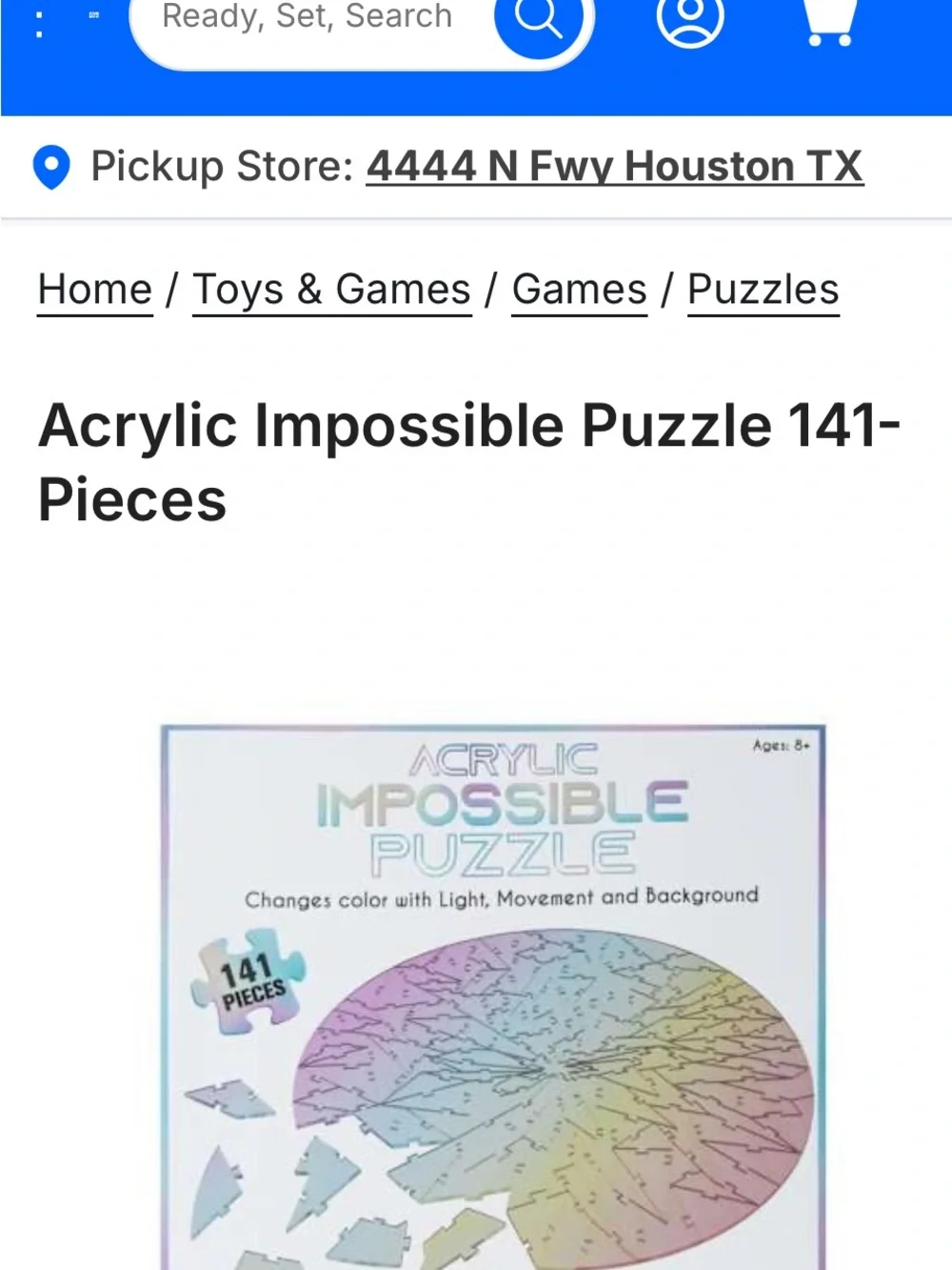 Acrylic Impossible Puzzle - Iridescent 141-Piece Puzzle NEW unopened
